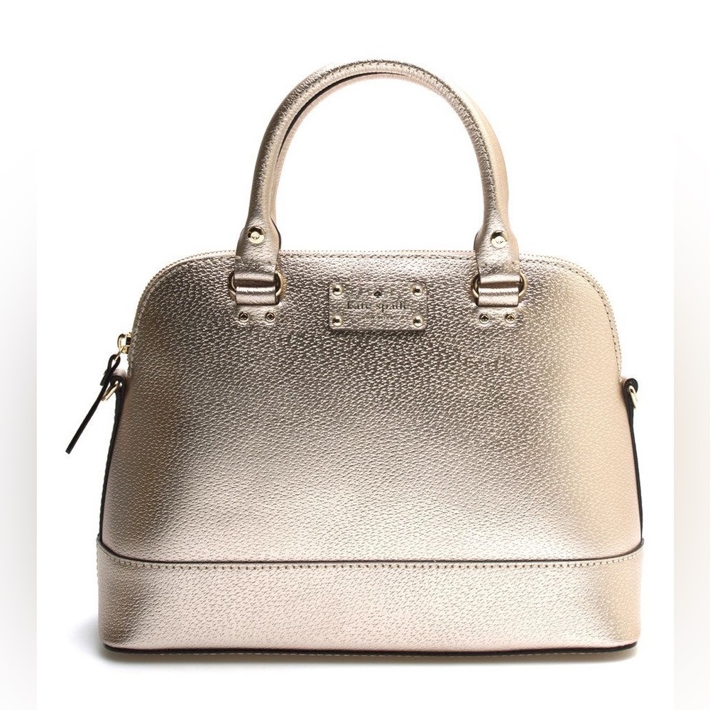 SOLD • Kate Spade Wellesley Rachelle Metallic Rose Gold Leather Satchel Handbag